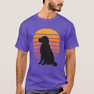 Golden Retriever Retro Solnedgång Siluett retro T Shirt