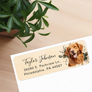 Golden Retriever Returadressetikett Returadress Etikett