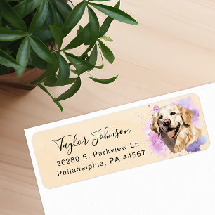 Golden Retriever Returadressetikett Returadress Etikett