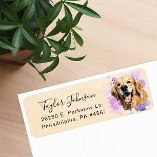 Golden Retriever Returadressetikett Returadress Etikett