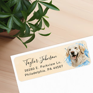 Golden Retriever Returadressetikett Returadress Etikett