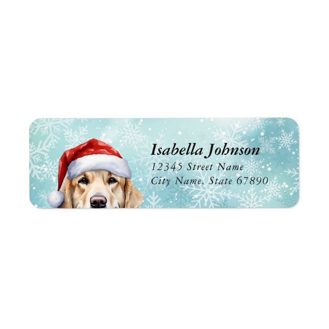 Golden Retriever-Returetiketter Returadress Etikett (Framsidan)