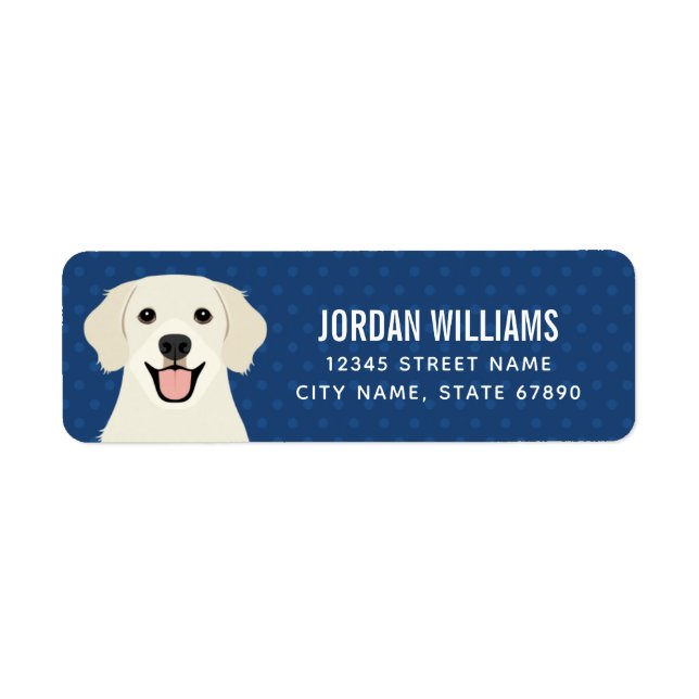 Golden Retriever-Returetiketter Returadress Etikett (Framsidan)