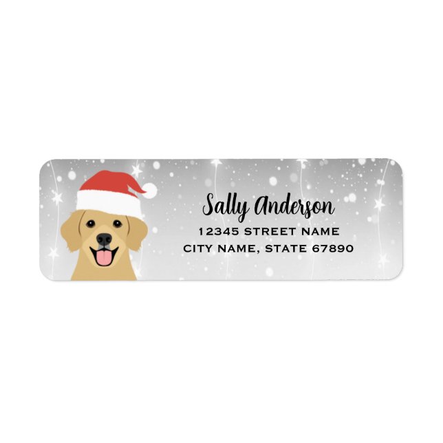 Golden Retriever-Returetiketter Returadress Etikett (Framsidan)