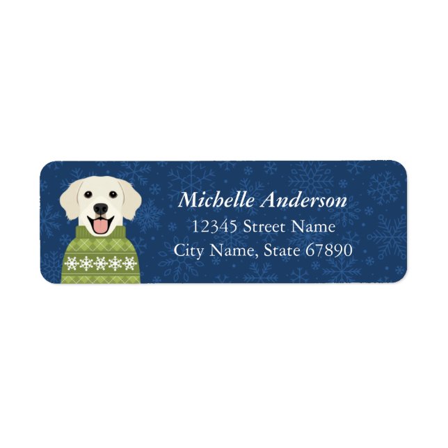 Golden Retriever-Returetiketter Returadress Etikett (Framsidan)