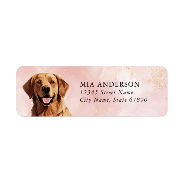 Golden Retriever-Returetiketter Returadress Etikett (Framsidan)