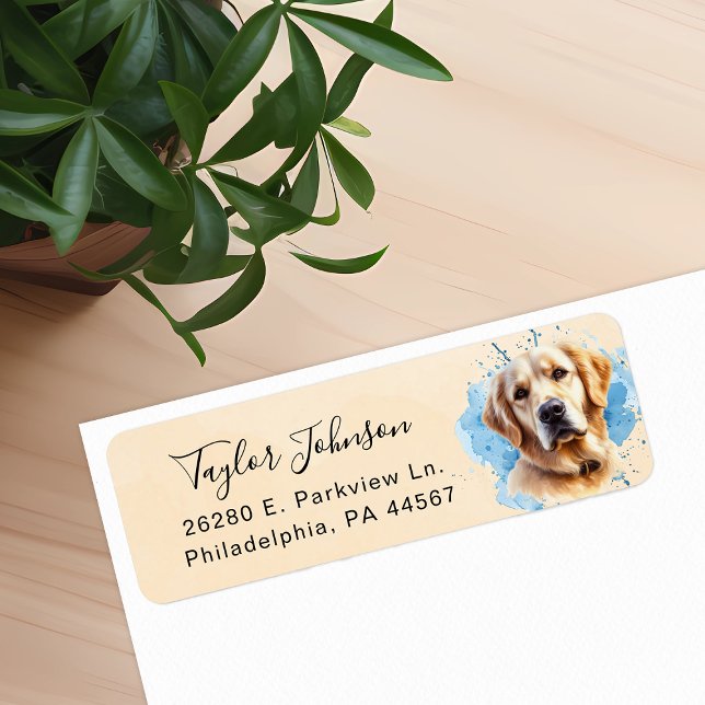 Golden Retriever Return-adressetikett Returadress Etikett (Skapare uppladdad)