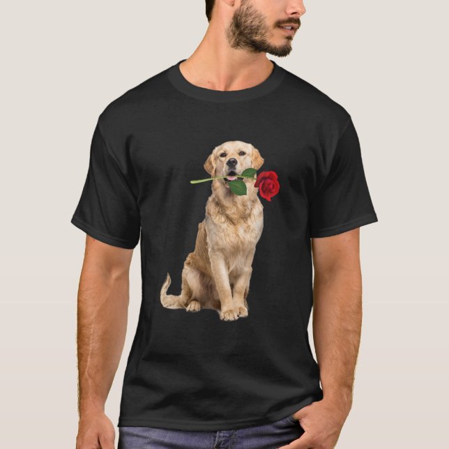 Golden Retriever Ro Alla hjärtans dag Djur älskare T Shirt (Framsida)