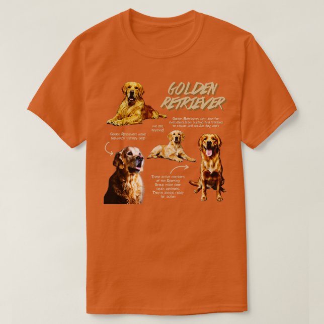 Golden Retriever Roligt Facts T Shirt (Design framsida)