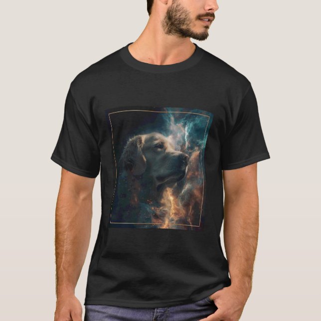 Golden Retriever-rymden T Shirt (Framsida)