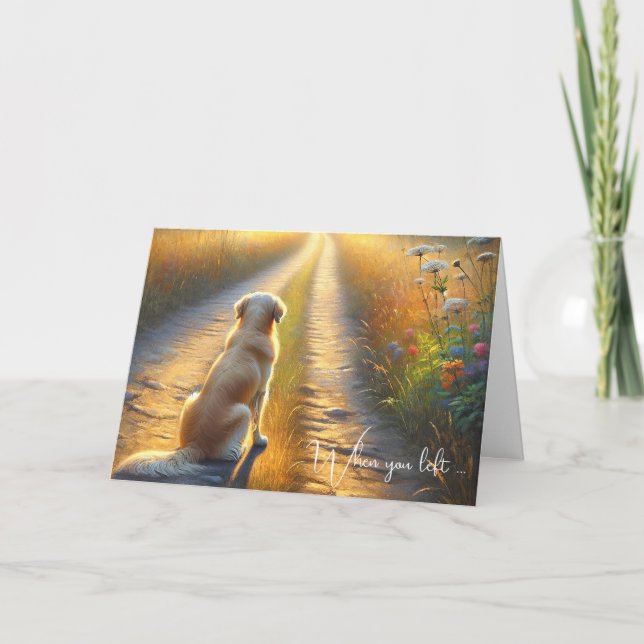 Golden Retriever saknar dig Kort (Framsida)