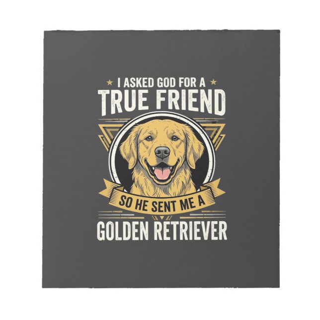 Golden Retriever sann vän hund Anteckningsblock (Framsida)