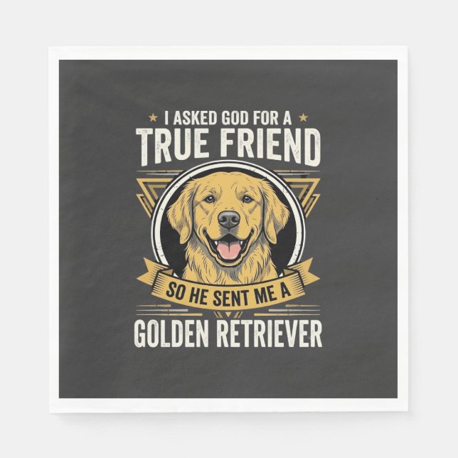 Golden Retriever sann vän hund Pappersservett (Framsidan)