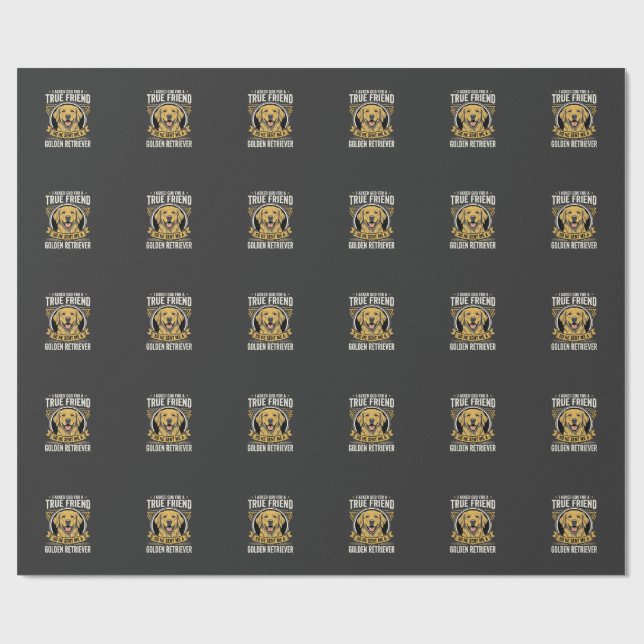 Golden Retriever sann vän hund Presentpapper (Platt)