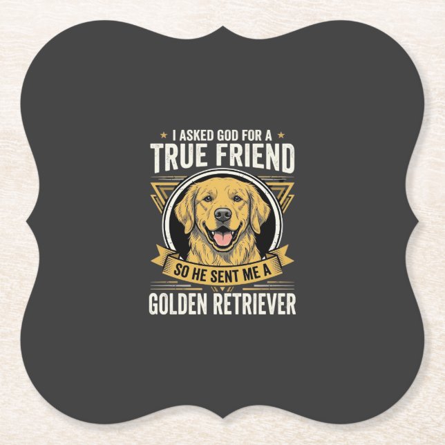 Golden Retriever sann vän hund Underlägg Papper (Framsida)