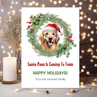 Golden Retriever Santa Cute Funny jul Julkort