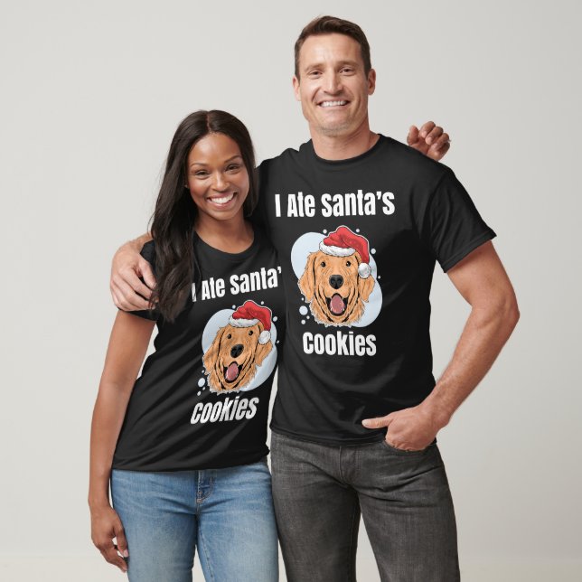 Golden Retriever Santa Hund T Shirt (Unisex)