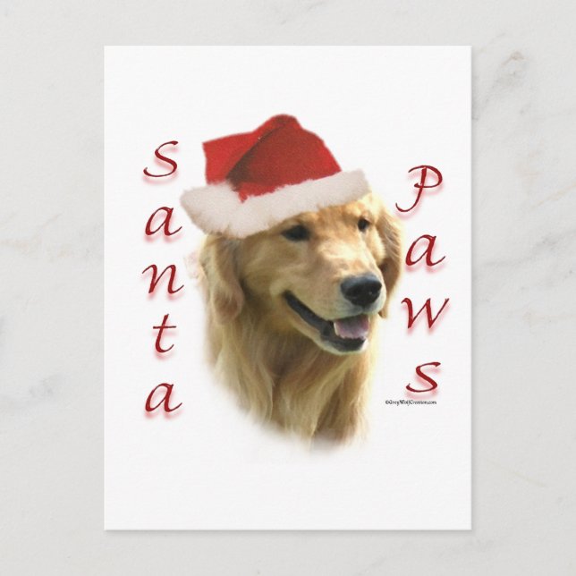 Golden Retriever Santa Tass Helg Vykort (Framsida)