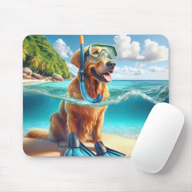 Golden Retriever Scuba Diver Musmatta (Med mus)