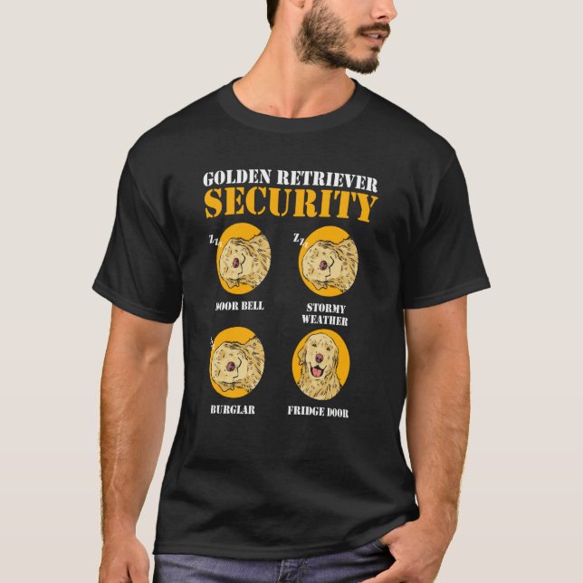 Golden Retriever Security Dog Golden Retriever T Shirt (Framsida)