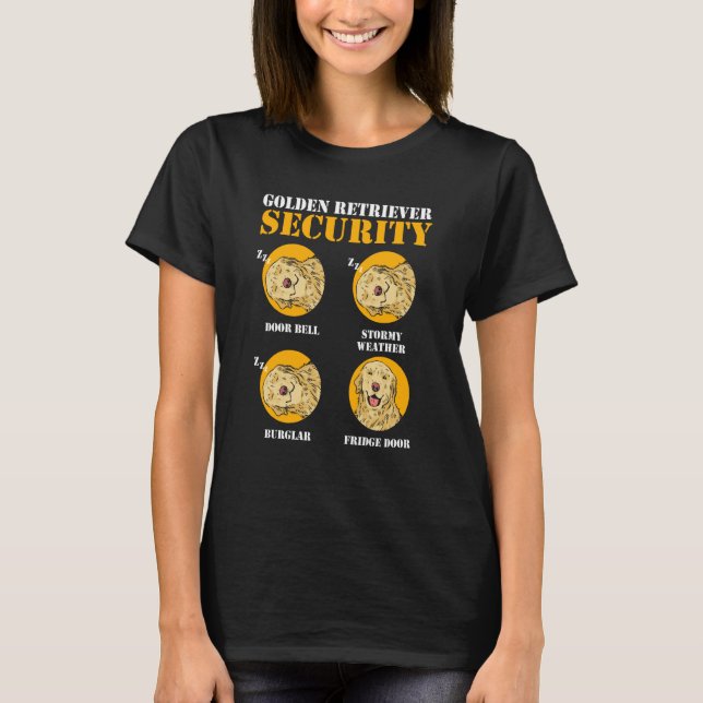 Golden Retriever Security Dog Golden Retriever T Shirt (Framsida)