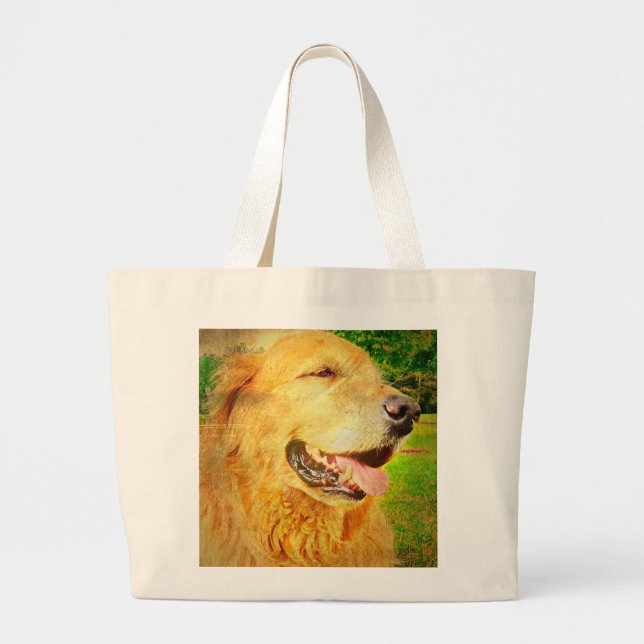 Golden Retriever Shopping bag Jumbo Tygkasse (Framsidan)
