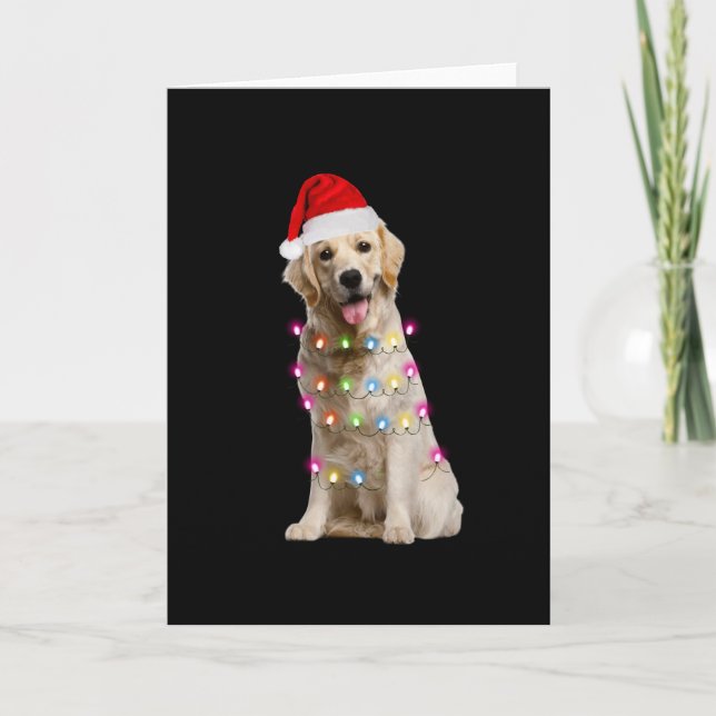 golden retriever sittande med jul kort (Framsida)