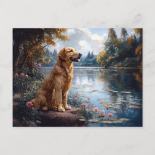 Golden Retriever Sjö Lily Dynors Vykort