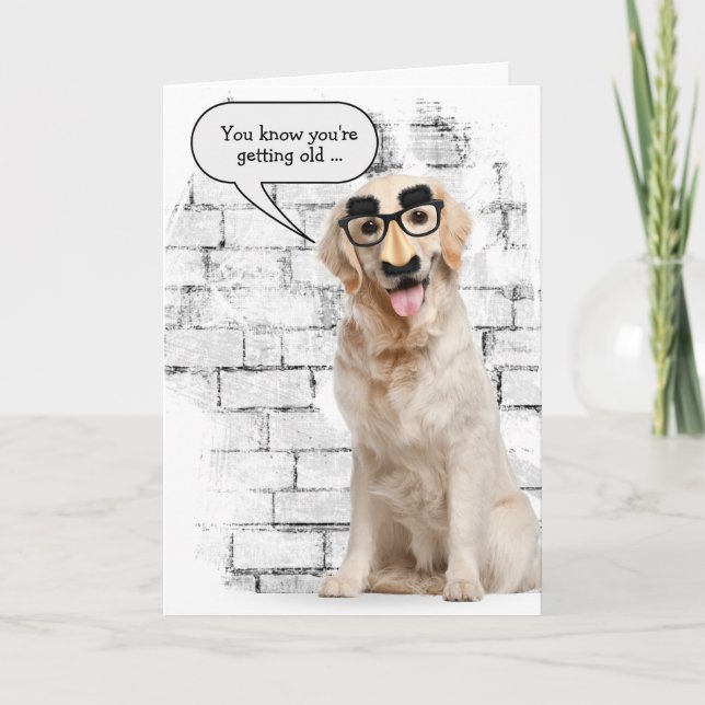 Golden Retriever ska bli äldre Födelsedag Humor Kort (Framsida)