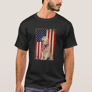 Golden Retriever Smiles Flagga T Shirt, Golden Ret Shirt