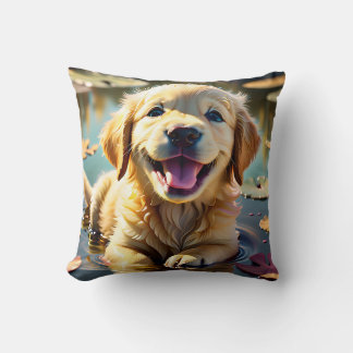 Golden Retriever Smiling Kudde