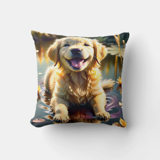 Golden Retriever Smiling Kudde