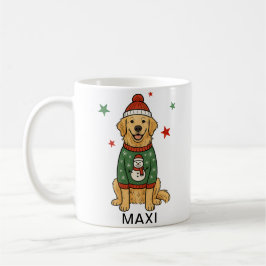 Golden Retriever Snömannen Ful Julsvett Holiday Kaffemugg