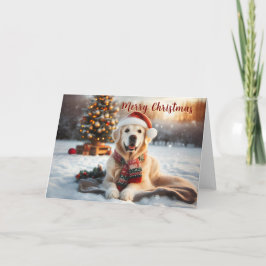Golden Retriever Snowbad-julkort Helgkort