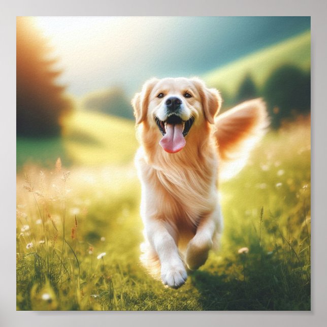 Golden Retriever - So Lycklig Poster (Framsidan)
