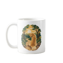 Golden Retriever Solnedgång Stig Äventyr