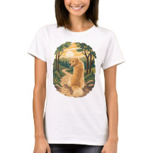 Golden Retriever Solnedgång Stig Äventyr