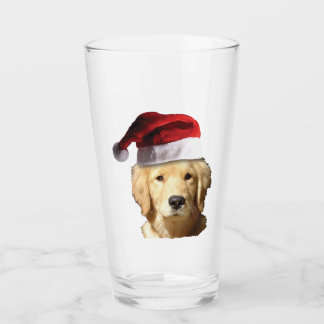 Golden Retriever som bär en tomtehatt Glaskopp