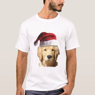Golden Retriever som bär en Tomtehatt T Shirt