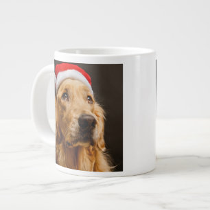 Golden Retriever som ställer upp för sin jul Jumbo Mugg