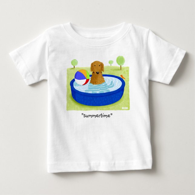 Golden Retriever "Sommar" Tee Shirt (Framsida)