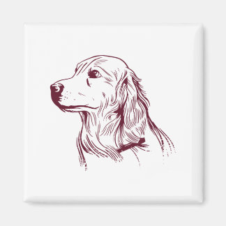 Golden Retriever Sött Hund Ansikte Design Magnet