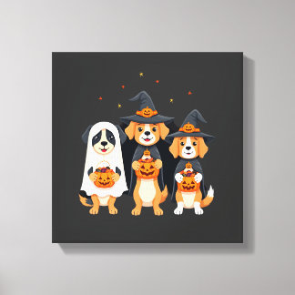 Golden Retriever Spöke Halloween Bus eller Bjud In Canvastryck