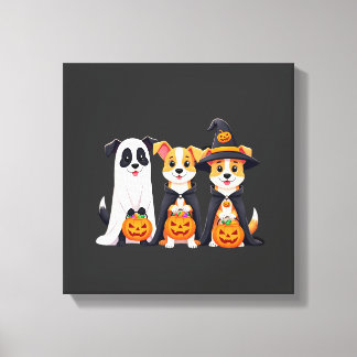 Golden Retriever Spöke Halloween Bus eller Bunta G Canvastryck