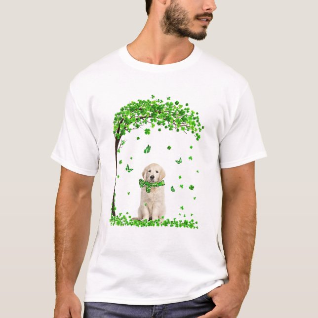 Golden Retriever St patricks day Irish Älskare Sha T Shirt (Framsida)