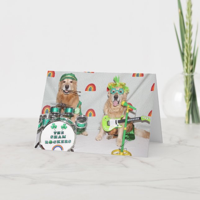 Golden Retriever St. Patrick's Day Shamrockers Kort (Framsida)