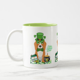 Golden Retriever St patricks day Två-Tonad Mugg