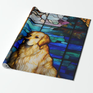 Golden Retriever Stained Glass Pattern Dog Presentpapper