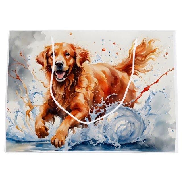 Golden Retriever Stänk Art Watercolor (Framsidan)