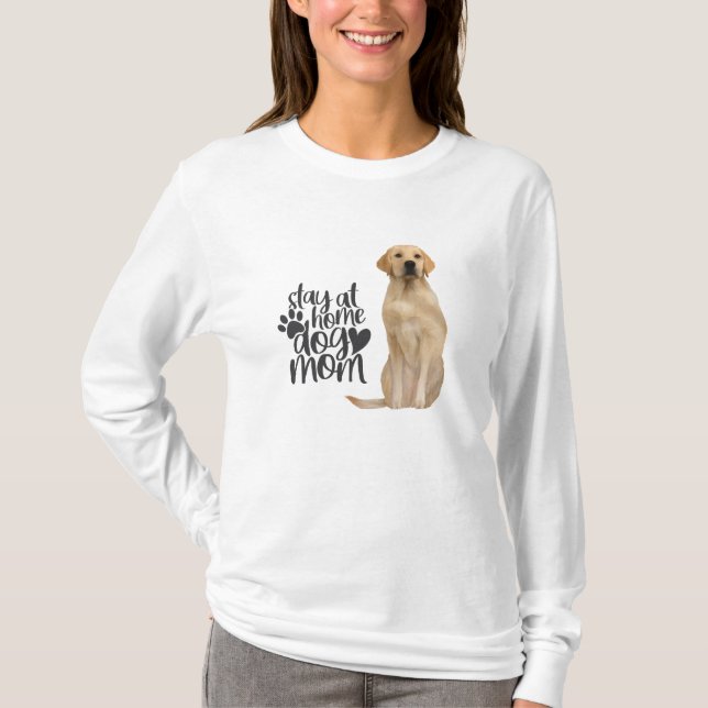 Golden Retriever - stanna hemma Hund Mamma T Shirt (Framsida)